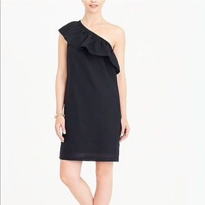 NWT J.Crew Black One-Shoulder Dress in Medium